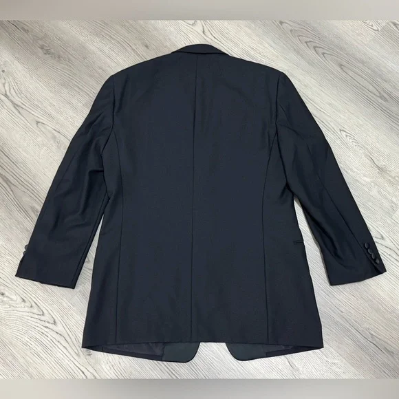 NEW VALENTINO Italy Black 2 Button 100% wool dinner tuxedo jacket Size 42 $4850 - Picture 6 of 12
